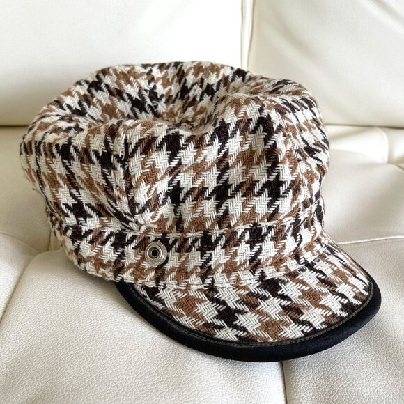 Vintage Wool Blend Houndstooth Cap - Picture 1 of 12